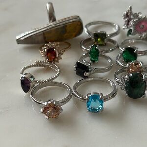 Gemstone Ring Collection set of 20 various sizes